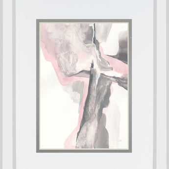 Blushing Grey II By Chris Paschke Mirrored Frame - Pink