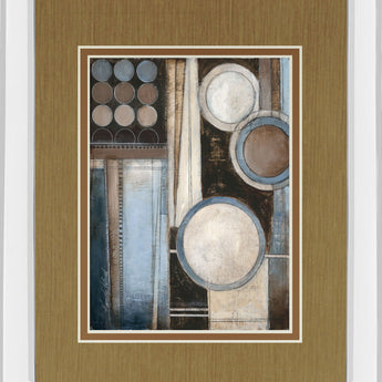 Blue Notes Il By Kimberly Poloson - Mirror Framed Print Wall Art - Beige