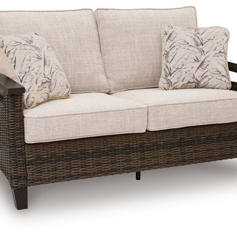 Monterey Point - Loveseat con cojín - Marrón oscuro