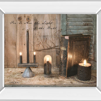 For Ye Are The Light By Billy Jacobs - Mirror Framed Print Wall Art - Light Brown