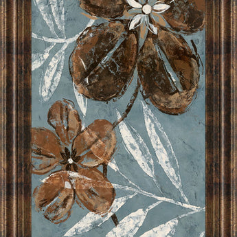 Denim Garden Il By Maria Donovan - Framed Print Wall Art - Blue