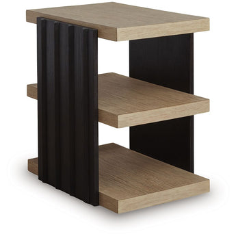 Rylandyn - Rectangular End Table - Black / Light Brown