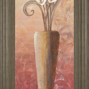 Flower In Vase I - Framed Print Wall Art - Light Brown