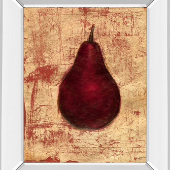 Crimson Pear By Norman Wyatt, Jr. - Mirror Framed Print Wall Art - Red