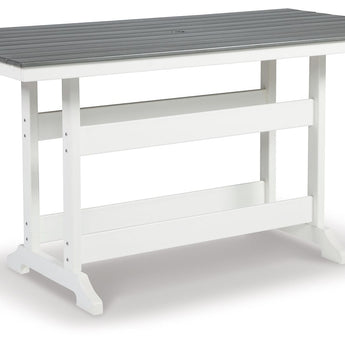 Transville - RECT COUNTER TABLE W/Umb OPT - Gray / White