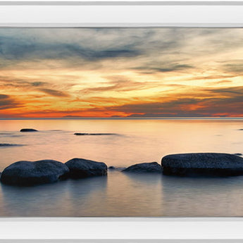 Bit Of Heaven By Daniel J. Bellyk - Mirrored Frame Wall Art - Orange
