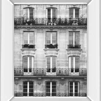 Across The Street Il By Laura Marshall - Mirror Framed Print Wall Art - Gray