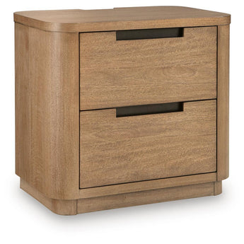 Pamaria - Two Drawer Night Stand - Light Brown