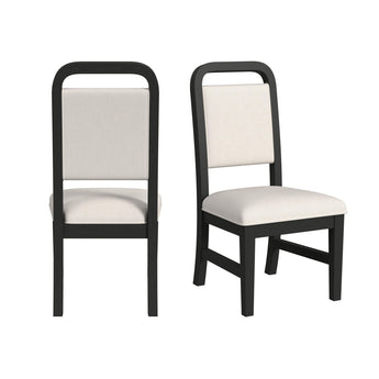Ridgemont - Fabric Dining Side Chair (Set of 2) - White / Black With Grain