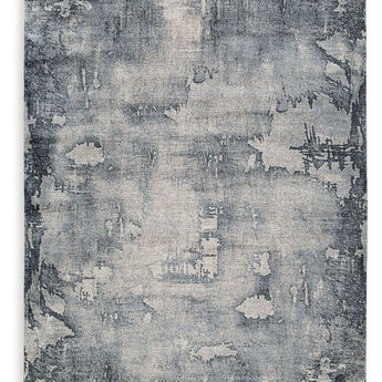 Langrich - 5' x 7' Rug - Blue / Gray / Cream
