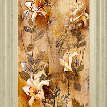 Candlelight Lilies I By Douglas - Framed Print Wall Art - Beige