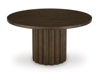 Radkin - Round Dining Room Table - Burnished Brown