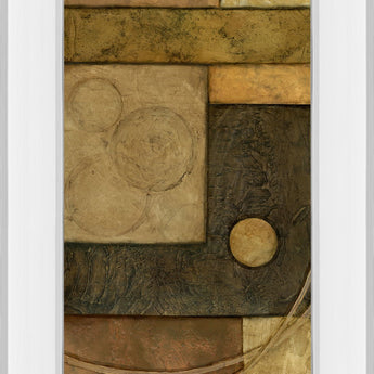 Circle Game I By Norm Olson - Mirror Framed Print Wall Art - Light Brown