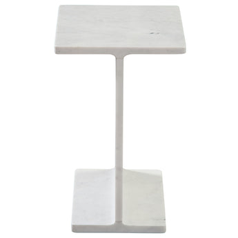 Irma - Marble End Table - I-Beam White