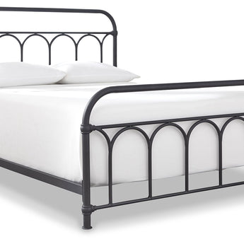 Nashburg - Queen Metal Bed - Black