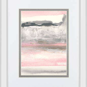 Charcoal And Blush I By Chris Paschke Mirrored Frame - Pink