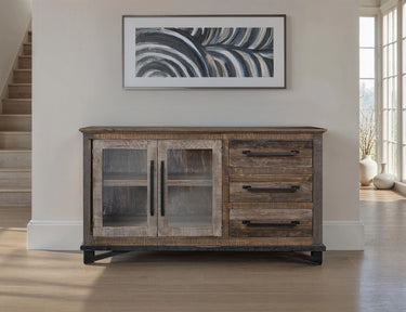 Loft 60” Buffet With 3 Drawer / 2 Doors Two Tone Gray / Brown - alternate view
