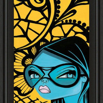 Ink Chiffon Il By Bev Hogue - Framed Print Wall Art - Blue