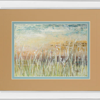 Muted Grass By Patricia Pinto - Mirror Framed Print Wall Art - Light Brown