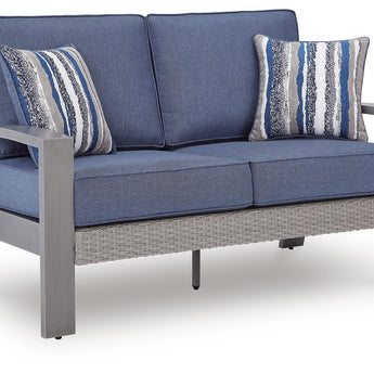 Half Moon Beach - Loveseat con cojín - Azul/Gris