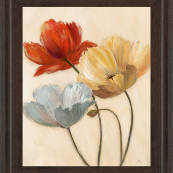 Poppy Palette Il By Nan - Framed Print Wall Art - Beige