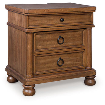 Rowlenstown - Three Drawer Night Stand - Brown