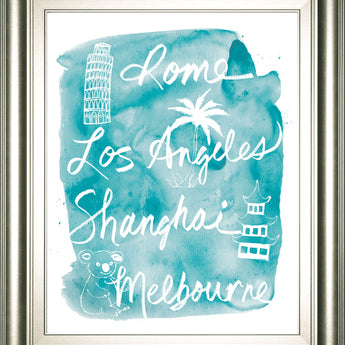 Sightseeing Il By Lottie Fontaine - Framed Print Wall Art - Light Blue