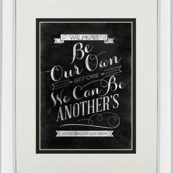 Be Our Own By Sd Graphic - Mirror Framed Print Wall Art - Black