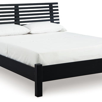 Danziar - Full Slat Panel Bed With Low Footboard - Black