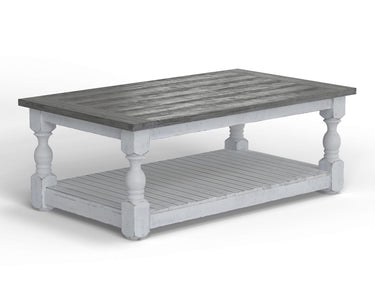 Stone Cocktail Table Antiqued Ivory / Weathered Gray - Cocktail Tables at Quality Home Furniture Mesquite
