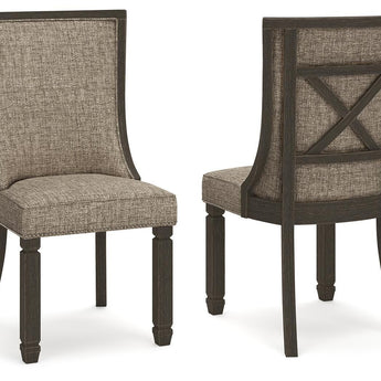 Tyler Creek - Dining UPH Side Chair (Set of 2) - Framed Back - Black / Grayish Brown