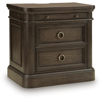Wickenger - Two Drawer Night Stand - Dark Brown