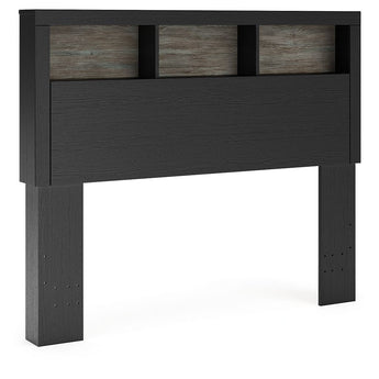Broachmyn - Full Bookcase Headboard - Black / Gray