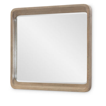Melrose - Rectangle Mirror - Cloud White And Desert Oak