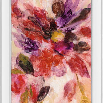 Exuberant Florals I By Silvia Vassileva - Mirrored Frame Wall Art - Pink