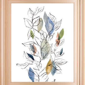 Spring Leaves Il By Meyers, R. - Framed Print Wall Art - White