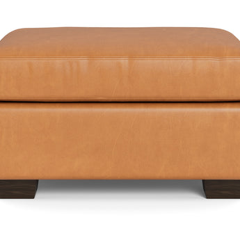 Track Leather Ottoman -