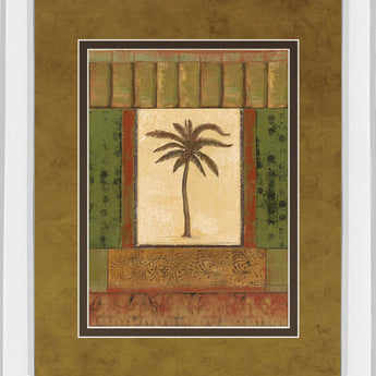 Classic Palm I By Rebecca Burton - Mirror Framed Print Wall Art - Light Brown
