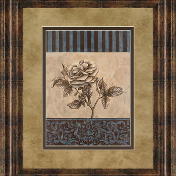 Rose Refined Il By Carol Robinson - Framed Print Wall Art - Light Brown