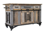 Loft Kitchen Island Two Tone Gray / Brown - Islands at Quality Home Furniture Mesquite