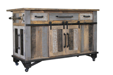 Loft Kitchen Island Two Tone Gray / Brown - Islands at Quality Home Furniture Mesquite