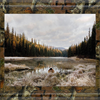 Reflecting Nature By Andrew Geiger - Photo Print Framed Wall Art - Dark Brown