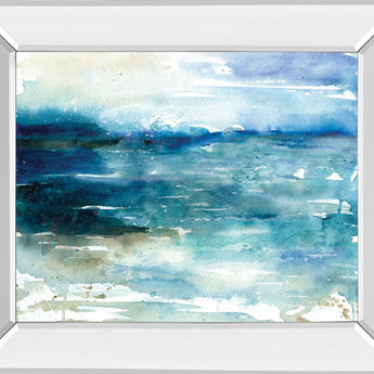 Ocean Break I By Carol Robinson - Mirror Framed Print Wall Art - Blue