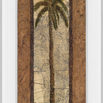 Global View II By Charlene Olson - Mirror Framed Print Wall Art - Dark Brown