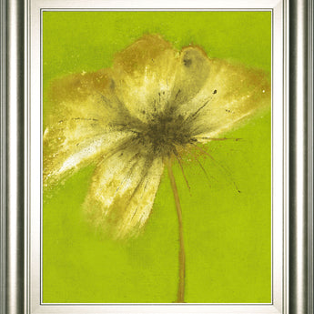 Floral Burst Vl By Emma Forrester - Framed Print Wall Art - Green