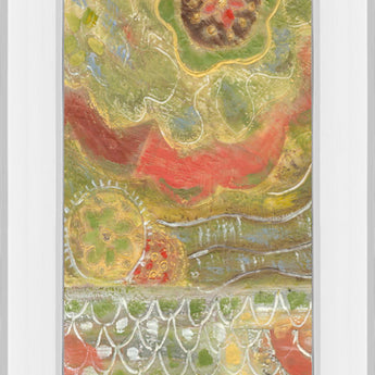 Moroccan Whimsy I By Karen Deans - Mirror Framed Print Wall Art - Green