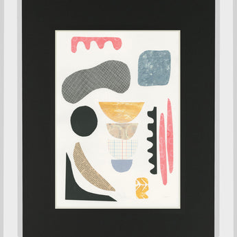 Mixed Shapes I By Courtney Prahl Mirrored Frame - Black