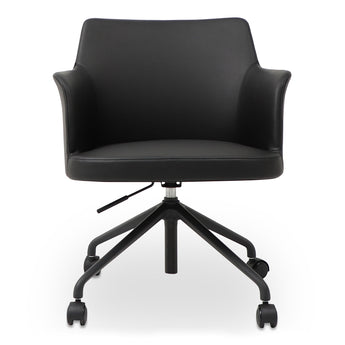 Morris - Silla de oficina de PVC - Negra