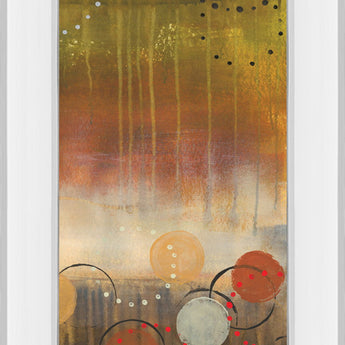 Circles In Panel Il By Jeni Lee - Mirror Framed Print Wall Art - Light Brown