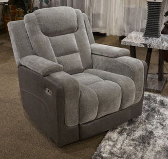 Mixed Motion - Power Recliner With Adjustable Headrest - Shadow